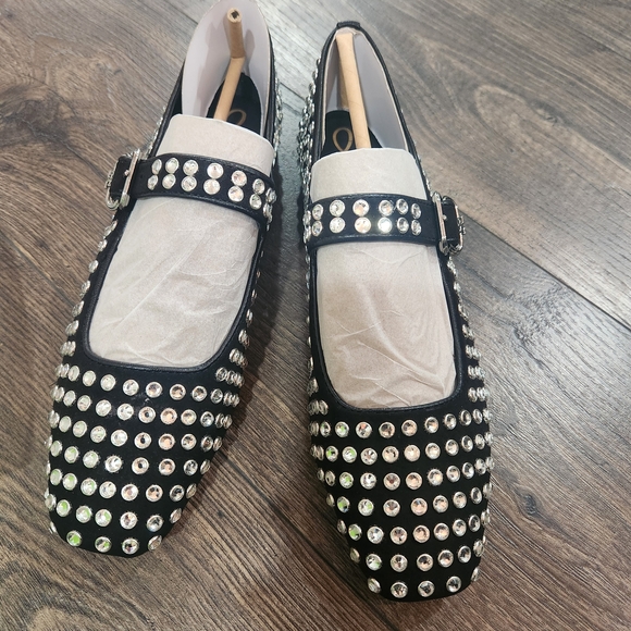 Sam Edelman Studded Black Mary Jane Flats - Picture 2 of 6